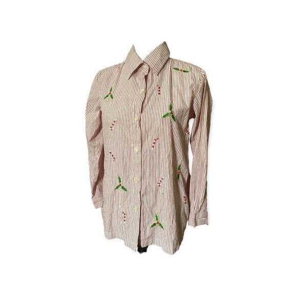 Quacker Factory Christmas Button Down XS - Picture 1 of 7